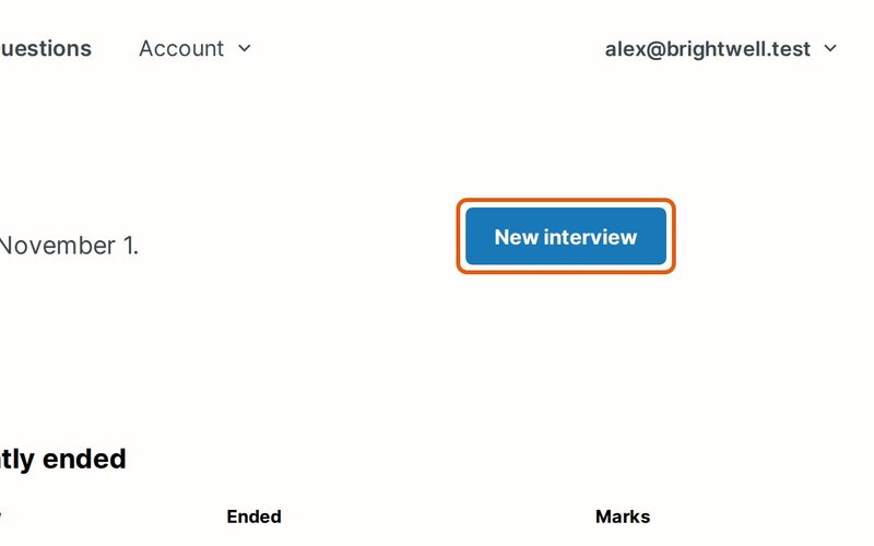 Click New interview.