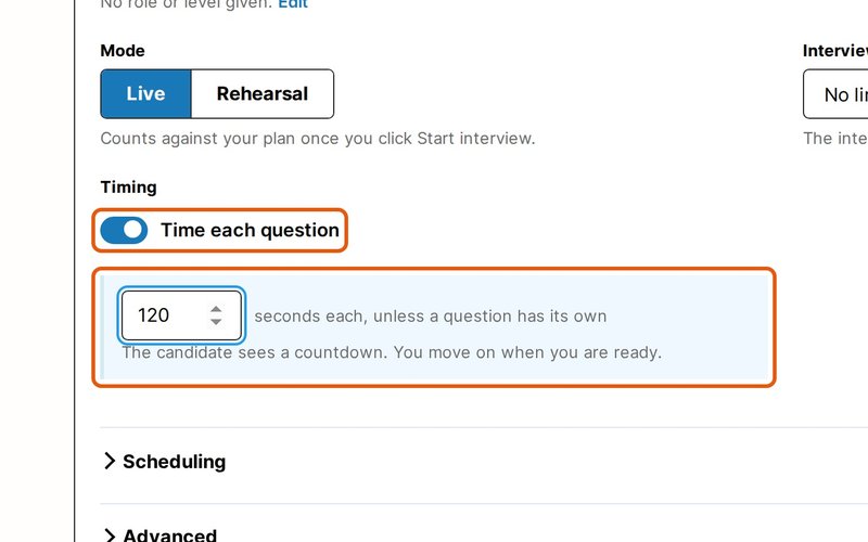 Turn on Time each question.