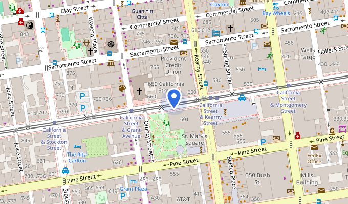 Map of California Street at Kearny Street, San Francisco